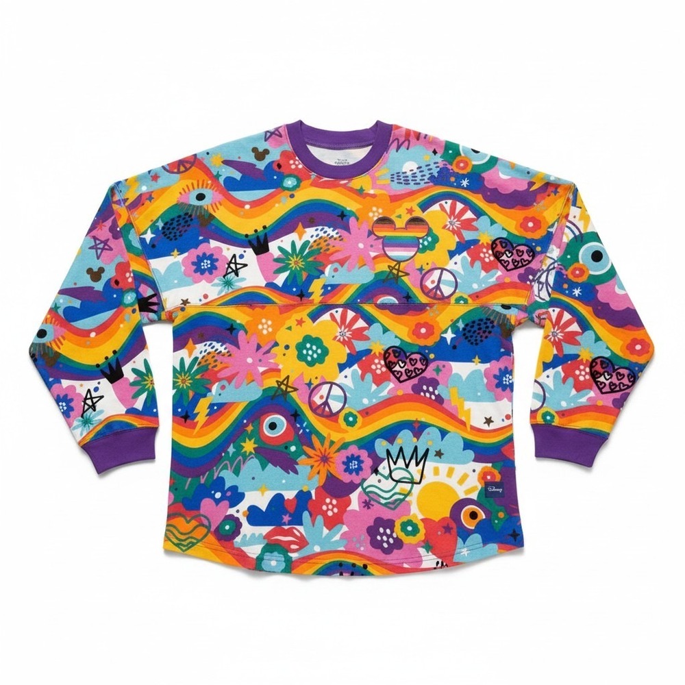 Disney Spirit Jersey Unisex XS Multi-Color Pride Mickey Mouse Rainbow Comfy